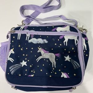 Pottery Barn Glow in the dark unicorn cold pack lunch box.